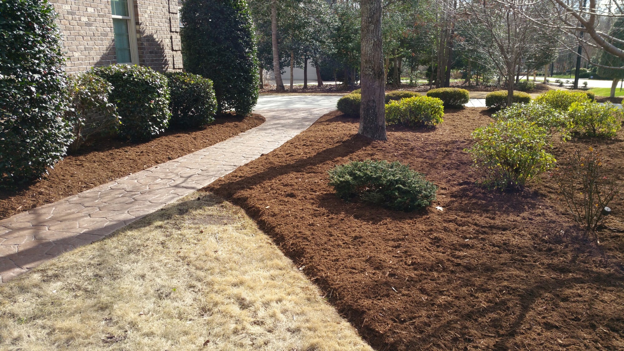 Brown Dyed Double Shredded Mulch - Bzak Landscaping